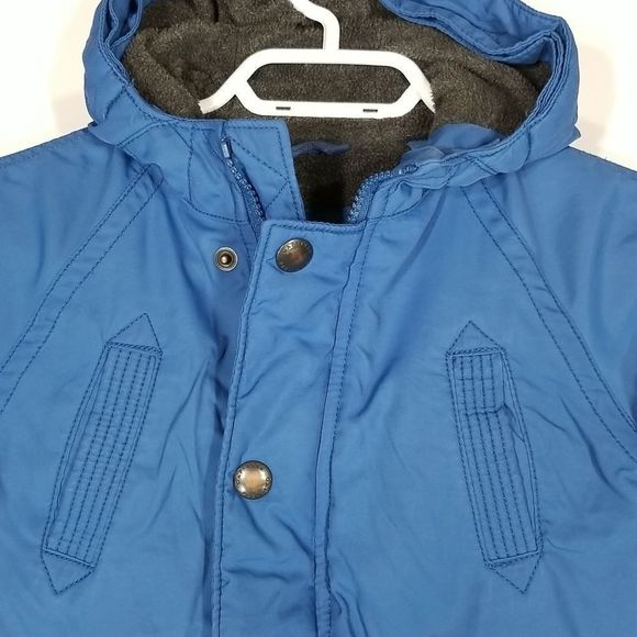Gap 18/24 Months Blue Gray Winter Jacket Long Sleeve Full Zip With Snaps - Picture 2 of 8